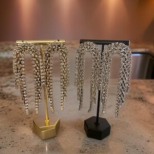 NEW I. N. C INTERNATIONAL CONCEPTS 
Crystal & Chain Looped Statement Earrings